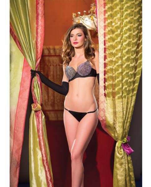 Silver Cone Shaped Spikes Bra Black Lg Sex Toy Product