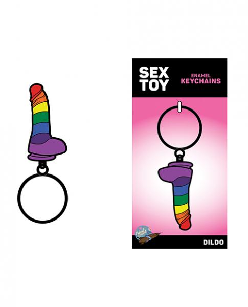 Wood Rocket Pride Dildo Keychain - Rainbow Sex Toy Product