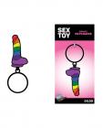 Wood Rocket Pride Dildo Keychain - Rainbow Sex Toy Product