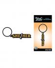 Wood Rocket She/her Keychain - Black/gold Sex Toy Product
