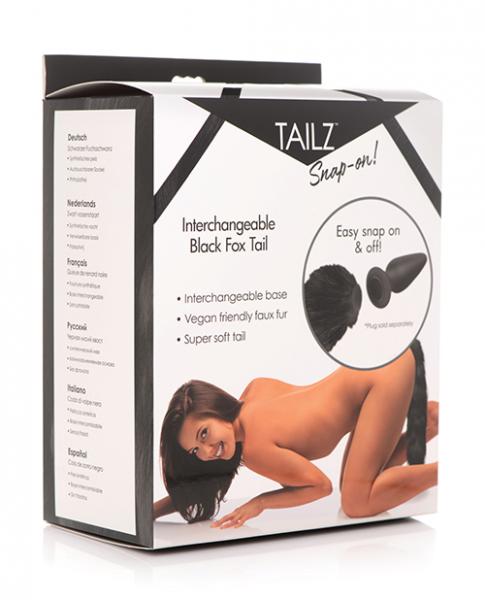Tailz Snap On Interchangeable Fox Tail - Black Sex Toy Product