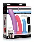 Strap U Triple Peg 28x Vibrating Silicone Dildo Set W/remote - Asst. Colors Sex Toy Product