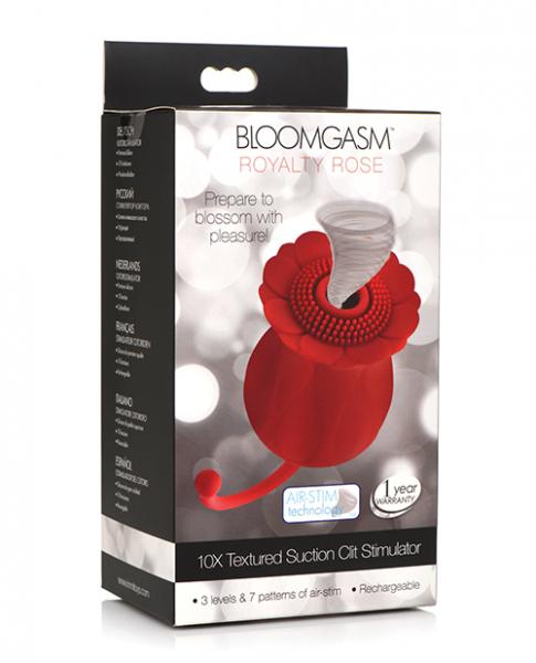 Inmi Bloomgasm Royalty Rose Textured Suction Clit Stimulator - Red Sex Toy Product