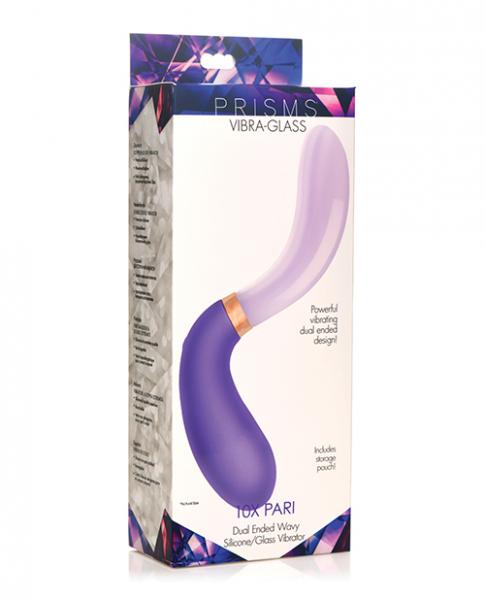 Prisms Vibra-glass 10x Dual Ended Wavy Silicone/glass Vibrator - Pari Sex Toy Product