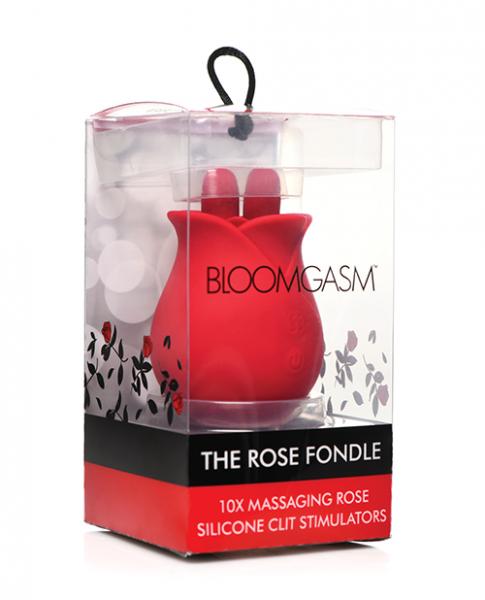 Bloomgasm The Rose Fondle 10x Massaging Clit Stimulator - Red Sex Toy Product