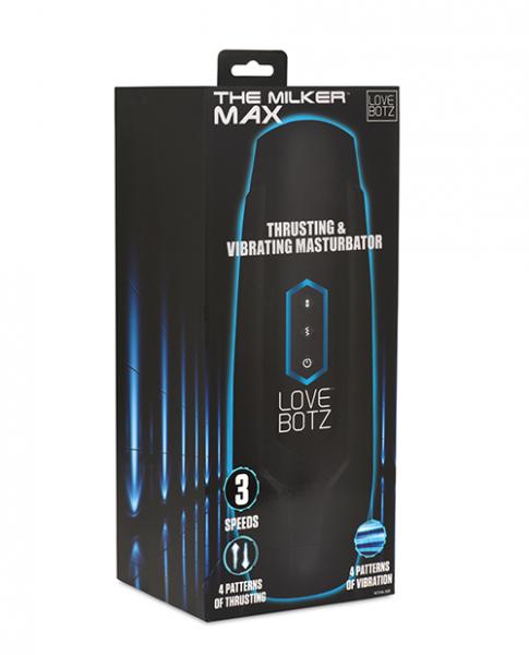Lovebotz The Milker Max 14x Thrusting & Vibrating Masturbator - Black Sex Toy Product