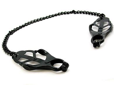 Nipple Clamps Jaws W/ Chain Black