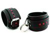 Leather Wrist Restraints with Red Heart Inlays