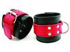 Soft Leather Wrist Restraints Red/Black
