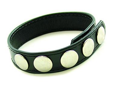 5 Snap leather Cockring Black