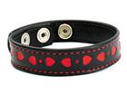 Cock Ring Leather W/Red Heart