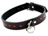 Leather Collar W/Red Hearts