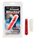 Waterproof travel blaster with silicone sleeve, red