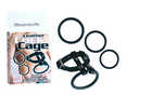 Leather cock cage w/3 rings