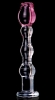 Icicles no. 12 hand blown glass massager - clear w/rose tip