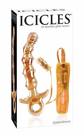 15 hand blown glass massager - 10 function orange 15 hand blown glass massager - 10 function orange