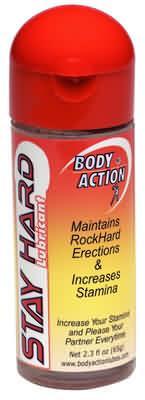 Body Action Stay Hard Lubricant 2.3oz Sex Toy Product