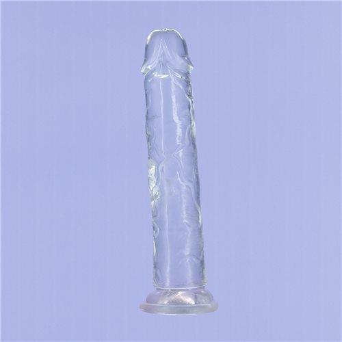 Addiction Crystal 9 Vertical Dong Clear Tpe W/ Bullet " Sex Toy Product
