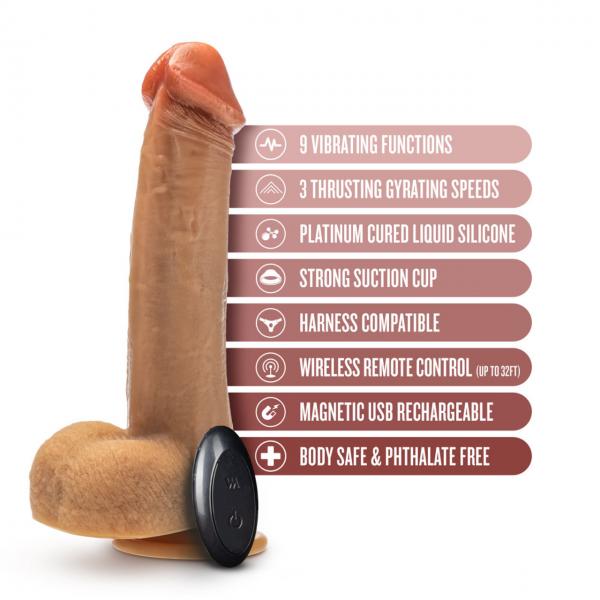 Dr Skin Silicone Dr Phillips 8.5in Thrusting Dildo Tan Sex Toy Product