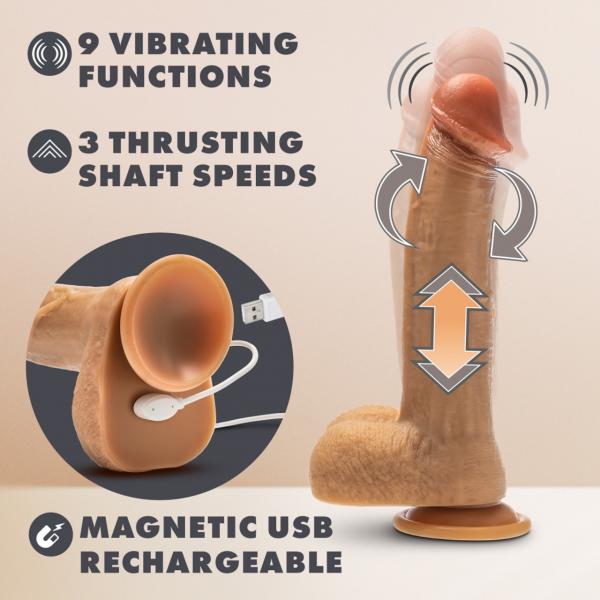 Dr Skin Silicone Dr Phillips 8.5in Thrusting Dildo Tan Sex Toy Product