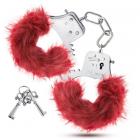 Temptasia Plush Fur Cuffs Burgundy Red Sex Toy Product