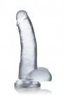 Jock C-thru 8in Clear Dildo W/ Balls Tpe Sex Toy Product