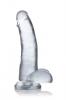 Jock C-thru 8in Clear Dildo W/ Balls Tpe Sex Toy Product Image 1
