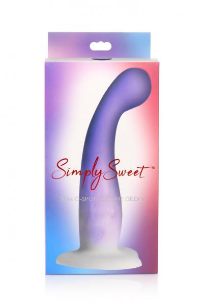 Simply Sweet Slim G-spot Silicone Dildo Purple/white Sex Toy Product