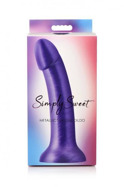 Simply Sweet 7 In Metallic Silicone Dildo Purple Sex Toy Product