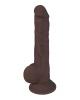 Fleshstixxx 9in Silicone Dildo W/ Balls Chocolate Sex Toy Product Image 2