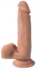 Big Shot 8 inches Vibrating Silicone Dong With Balls Beige Sex Toy Product