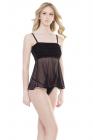 Ruffle Babydoll Black O/S Sex Toy Product