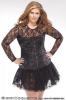 Long Sleeve Stretch Lace Dress Black Os/Xl