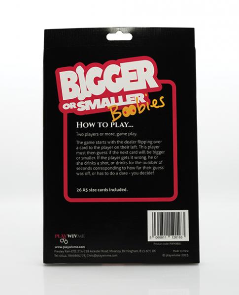 Play Wiv Me Bigger Or Smaller Boobs Card Game Sex Toy Product