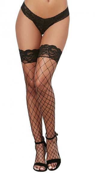 Fence Net Thigh High Stockings Black O/S Sex Toy Product
