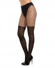 Fence Net Pantyhose W/ Solid Panty Black O/s Sex Toy Product