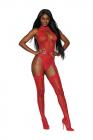 Seamless Heart Fishnet Bodystocking Lipstick Red O/s Sex Toy Product