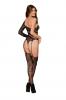 Lace Asymmetrical Teddy Bodystocking Black O/s Sex Toy Product Image 2