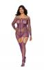 Scalloped Lace Garter Dress Aubergine Q/s Sex Toy Product Image 2