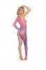 Asymmetrical Pal Leaf Pattern Bodystocking Wisteria/pink Os Sex Toy Product Image 2