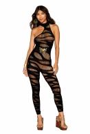 Asymmetrical Bodystocking Opaque Black O/s Sex Toy Product