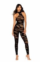 Asymmetrical Bodystocking Opaque Black O/s Sex Toy Product
