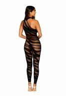 Asymmetrical Bodystocking Opaque Black O/s Sex Toy Product