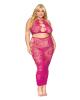 Bralette & Long Skirt Set Rose Pattern Beet Q/s Sex Toy Product Image 1