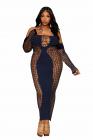 Bodystocking Gown W/ Opaque Front & Back Denim Q/s Sex Toy Product