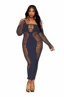 Bodystocking Gown W/ Opaque Front & Back Denim Q/s Sex Toy Product