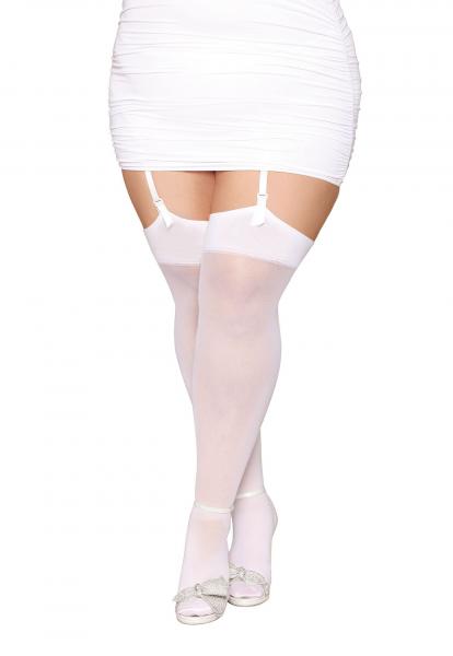 Sheer Thigh High Bride Sequin Back White Q/s Sex Toy Product