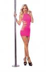 Seamless Halter Dress Side Slash High Neck Pink O/S Sex Toy Product