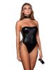 Strapless Stretch Faux Leather Teddy Black O/s Sex Toy Product Image 2