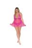 Stretch Lace & Mesh Babydoll Paradise Pink Q/s Sex Toy Product Image 2